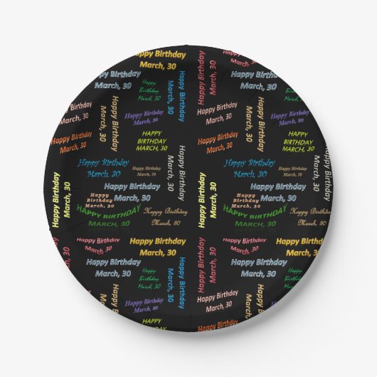 Assiettes En Carton Plaques de papier mars, 30 anniversaire (Devant)