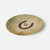 Assiettes En Carton Plaques de papier monogrammé en fer à cheval (Angle)