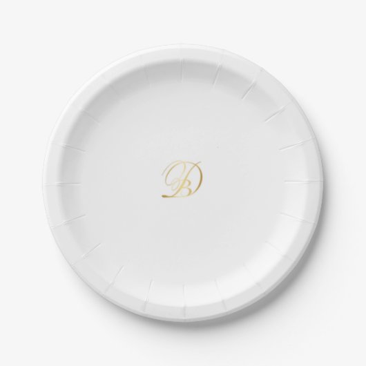 Assiettes En Carton Plaques de papier monogrammes durables et jetables (Devant)