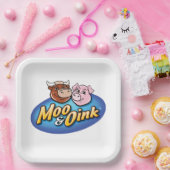 Assiettes En Carton Plaques de papier moo et rose (Fête)