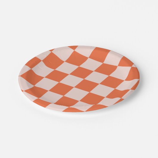 Assiettes En Carton Plaques de papier Motif Carré rétro (Angle)