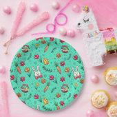 Assiettes En Carton Plaques de papier Motif Cyan Pâques souples (Fête)