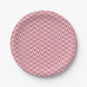 Assiettes En Carton Plaques de papier Motif géométrique rose moderne