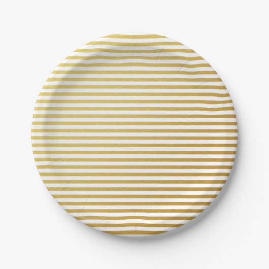Assiettes En Carton Plaques de papier Motif Gold Stripes (Devant)