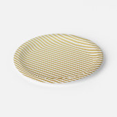 Assiettes En Carton Plaques de papier Motif Gold Stripes (Angle)