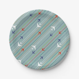 Assiettes En Carton Plaques de papier Motif Retro Avion