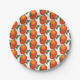 Assiettes En Carton Plaques de papier Motif Retro Oranges
