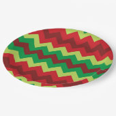 Assiettes En Carton Plaques de papier motif rouge vert chevron (Angle)