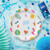Assiettes En Carton Plaques de papier Motif Summer Beach (Fête)