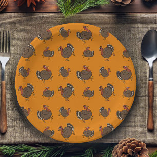 Assiettes En Carton Plaques de papier Motif Turquie Thanksgiving