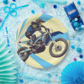 Assiettes En Carton Plaques de papier Motorcross Rider 9 po (Fête)