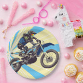 Assiettes En Carton Plaques de papier Motorcross Rider 9 po (Fête)