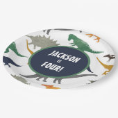 Assiettes En Carton Plaques de papier multidinosaure (Angle)