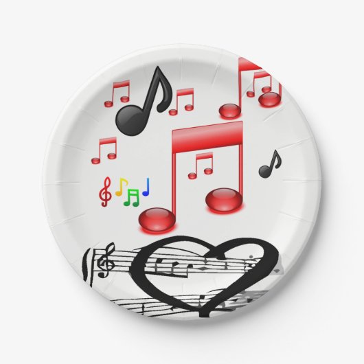 Assiettes En Carton Plaques de papier Musique (Devant)