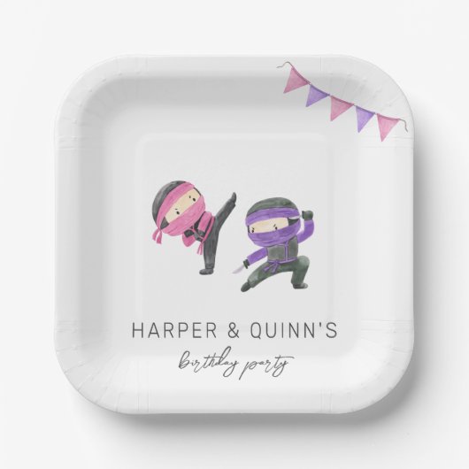 Assiettes En Carton Plaques de papier Ninja (Recto)