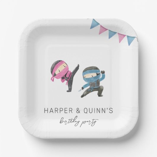 Assiettes En Carton Plaques de papier Ninja (Recto)