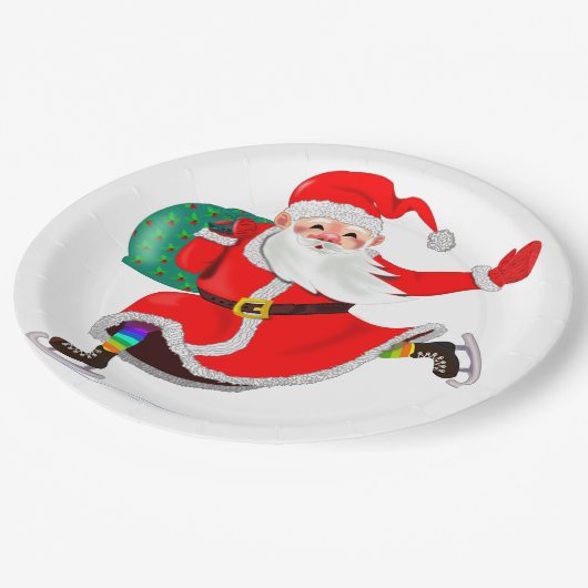 Assiettes En Carton Plaques de papier Noël du Père Noël (Angle)