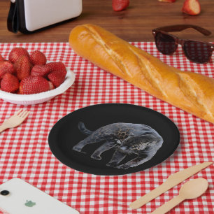 Assiettes En Carton Plaques de papier noir Jaguar Diablo