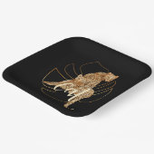 Assiettes En Carton Plaques de papier noir léopard (Angulaire)