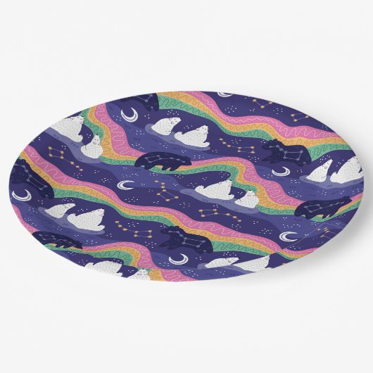 Assiettes En Carton Plaques de papier Northern Lights (Angle)