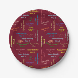 Assiettes En Carton Plaques de papier novembre, 5 anniversaire