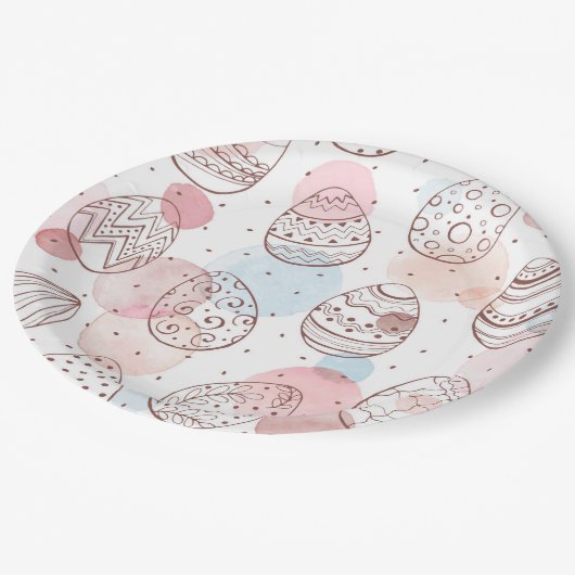 Assiettes En Carton Plaques de papier oeufs de Pâques (Angle)