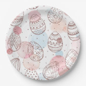 Assiettes En Carton Plaques de papier oeufs de Pâques (Devant)