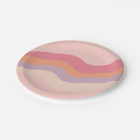 Assiettes En Carton Plaques de papier ondulé rose Vibes super (Angle)