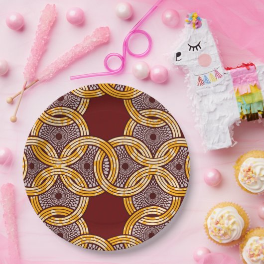 Assiettes En Carton Plaques de papier or Ankara Kitenge en Afrique (Fête)