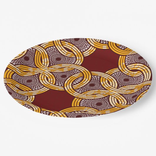 Assiettes En Carton Plaques de papier or Ankara Kitenge en Afrique (Angle)