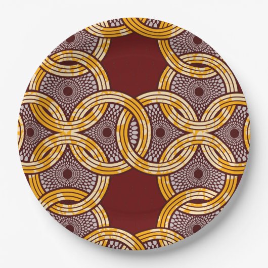Assiettes En Carton Plaques de papier or Ankara Kitenge en Afrique (Devant)