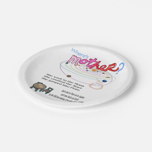 Assiettes En Carton Plaques de papier Où est Mère ? (Angle)