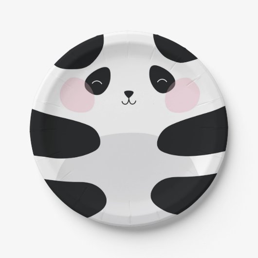 ASSIETTES EN CARTON PLAQUES DE PAPIER PANDA BÉBÉ (Devant)