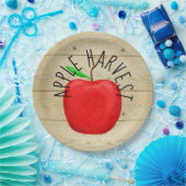 Assiettes En Carton Plaques de papier-panneau rouge Pomme moissonneuse (Fête)