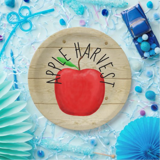 Assiettes En Carton Plaques de papier-panneau rouge Pomme moissonneuse (Fête)