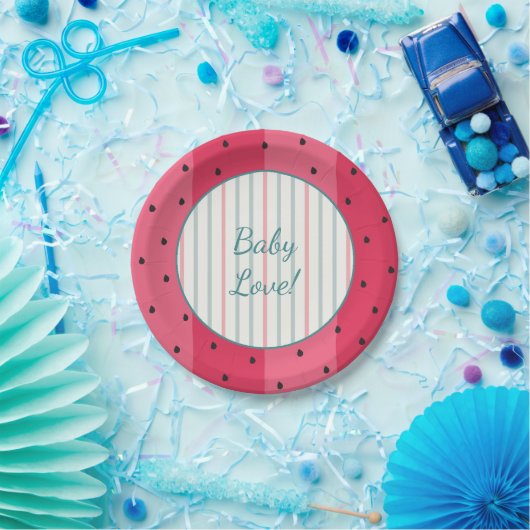 Assiettes En Carton Plaques de papier "Parapluie de pastèque" (Fête)