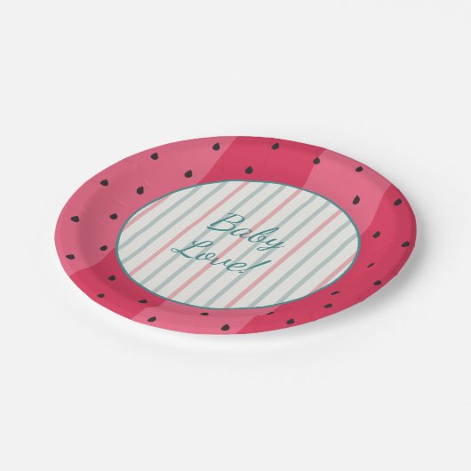 Assiettes En Carton Plaques de papier "Parapluie de pastèque" (Angle)