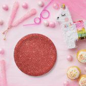 Assiettes En Carton Plaques de papier Parties scintillant rouge Faux C (Fête)