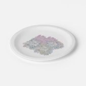 Assiettes En Carton Plaques de papier Pastel Hydrangeas (Angle)