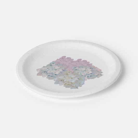 Assiettes En Carton Plaques de papier Pastel Hydrangeas (Angle)