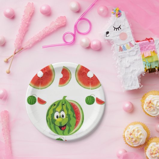 Assiettes En Carton Plaques de papier pastèques (Fête)