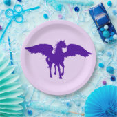 Assiettes En Carton Plaques de papier Pegasus pourpres (Fête)