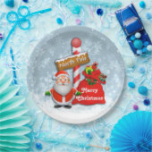 Assiettes En Carton Plaques de papier Père Noël du Pôle Nord (Fête)