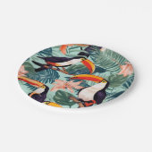 Assiettes En Carton Plaques de papier perroquet tropicale (Angle)