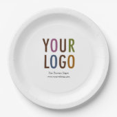 Assiettes En Carton Plaques de papier personnalisées avec logo Texte p (Devant)