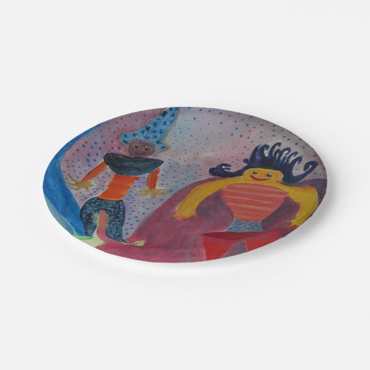 Assiettes En Carton Plaques de papier personnalisées d'art lunaire 7 p (Angle)