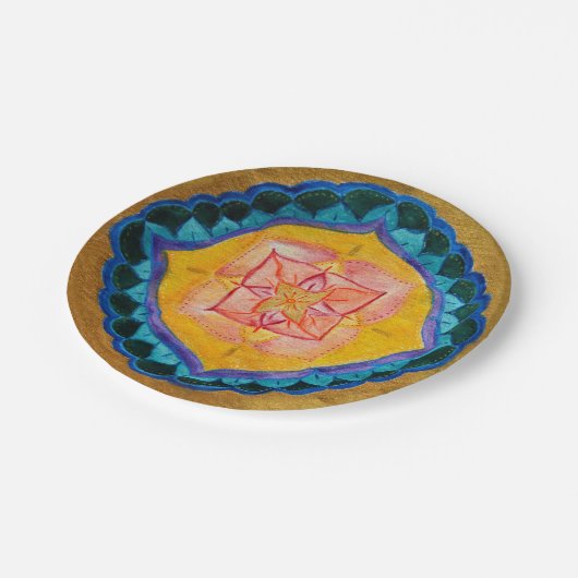 Assiettes En Carton Plaques de papier personnalisées mandala positives (Angle)
