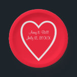 Assiettes En Carton Plaques de papier personnalisées Mariage blanc rou<br><div class="desc">Vous aimerez notre Coeur Rouge et Blanc ! Parfait pour votre Mariage,  Fiançailles ou Fête des mariées !</div>