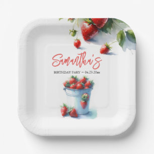 Assiettes En Carton Plaques de papier personnalisées mignonnes fraises