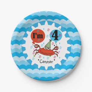 Assiettes En Carton Plaques de papier personnalisées pour le crabe ro